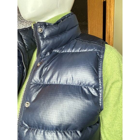 J. Crew Down Puffer Vest Shiny Navy Snap Up Zip Size Womens XS - Picture 4 of 11